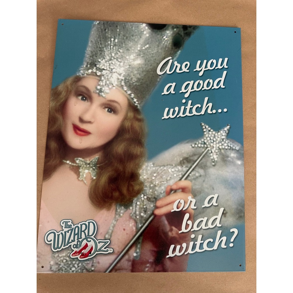 Wizard of Oz Glinda Good Witch Metal Tin Sign 12.5x16 Wall Decor Movie Quote
